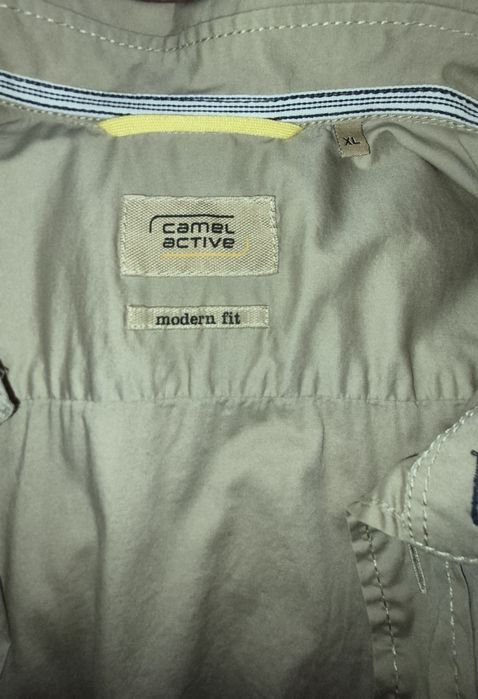 Uomo Camel Active Camicia Kaki Cotone 42