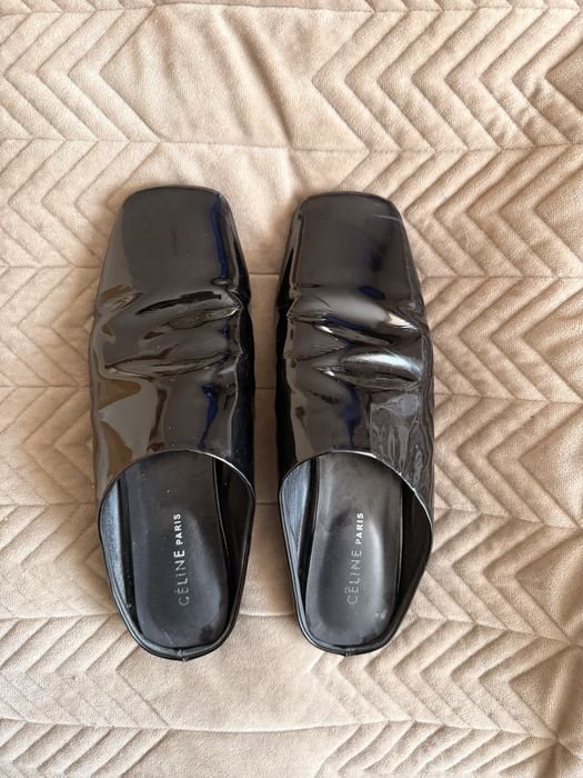 Женские Celine Мюли Чёрный Кожа 38