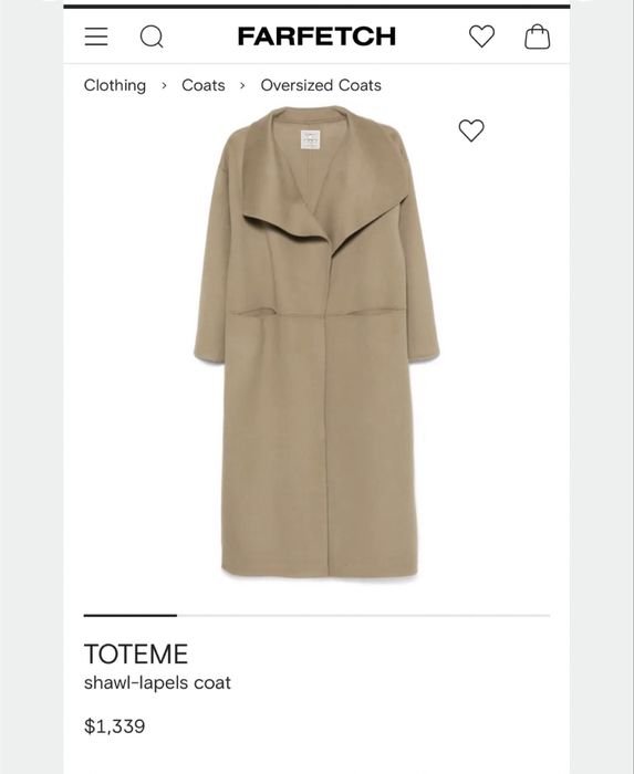 Damen Toteme Mantel Größe 36