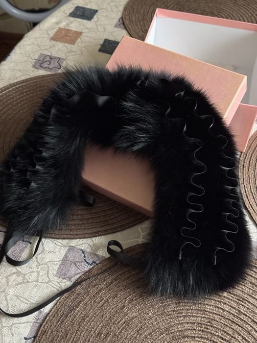 Damen Blugirl Blumarine Pelzkragen Schwarz 38