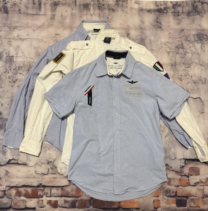Мужской Aeronautica Militare Рубашка Серая S