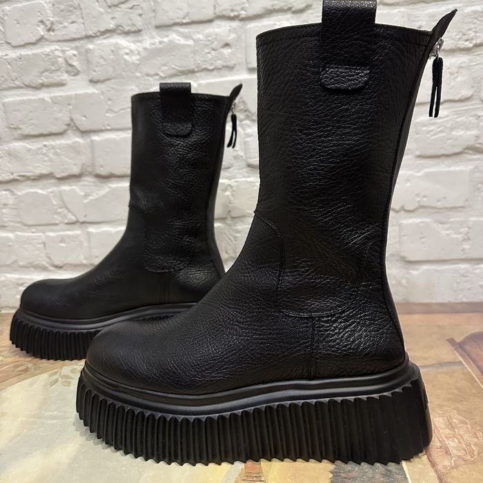 Женские AGL Ботинки Чёрные Кожа 39