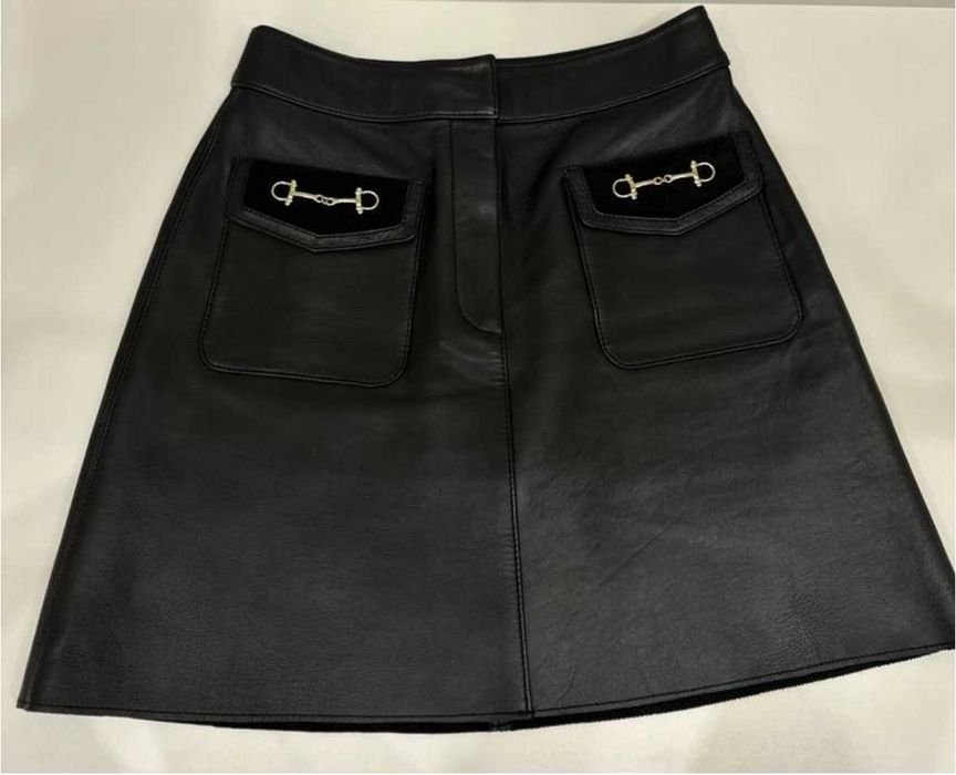 Women Maje Skirt Black Leather 36