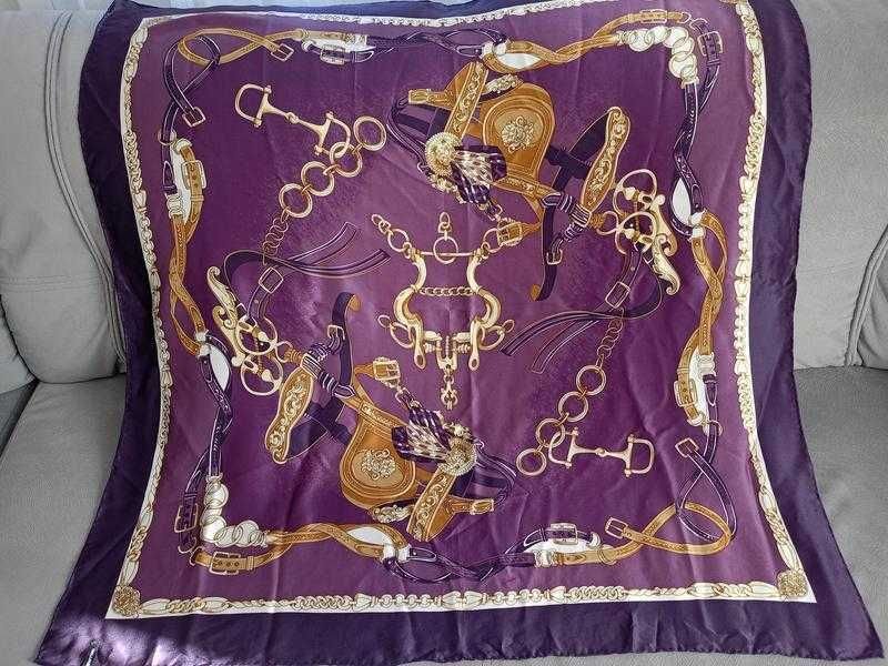 Унисекс Hallhuber Шарф Фиолетовый Полиэстер 98x99