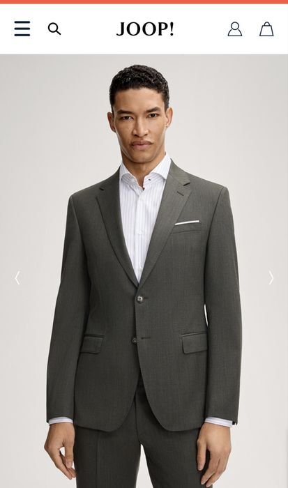 Homme Hugo Boss Costume Gris Laine Soie 40