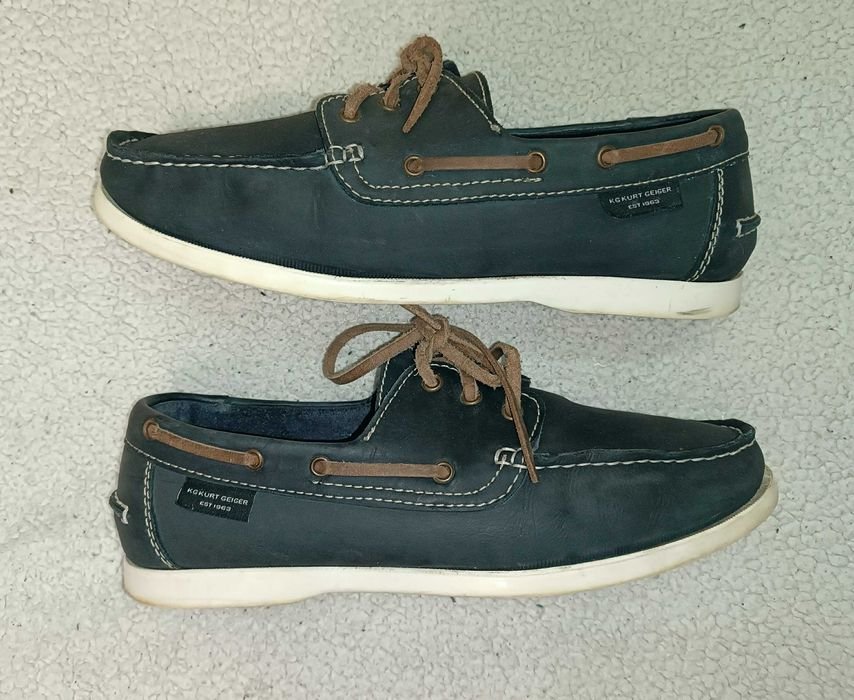 Мужской Kurt Geiger London Мокасины Серый Кожа 43