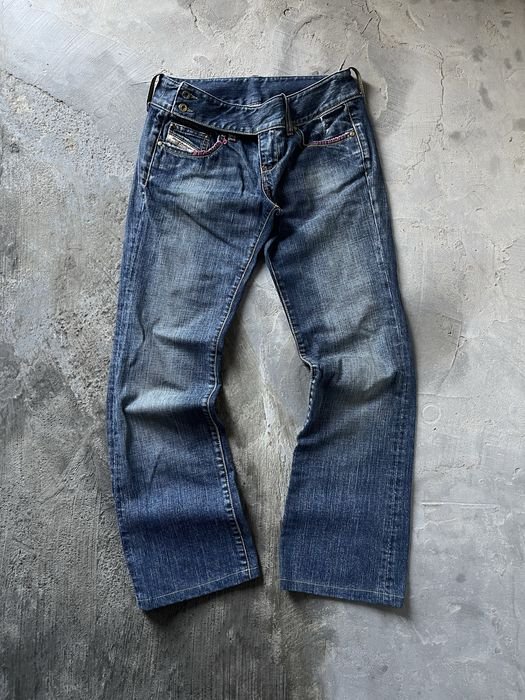 Женские Diesel Джинсы Клеш Тёмно-синие 28