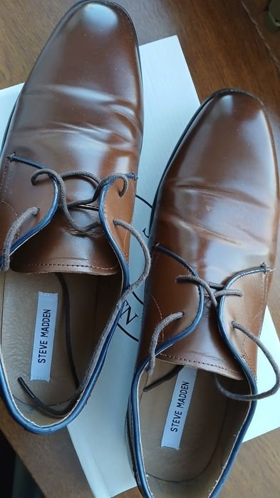 Men Steve Madden Heels Brown Leather 45