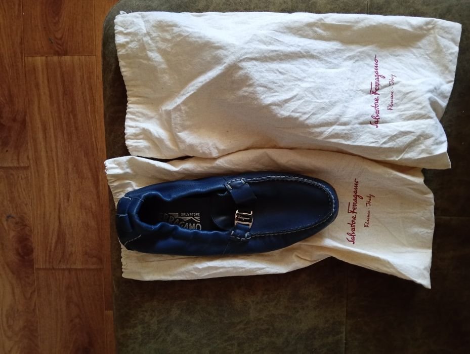 Женские Salvatore Ferragamo Мокасины Тёмно-синие