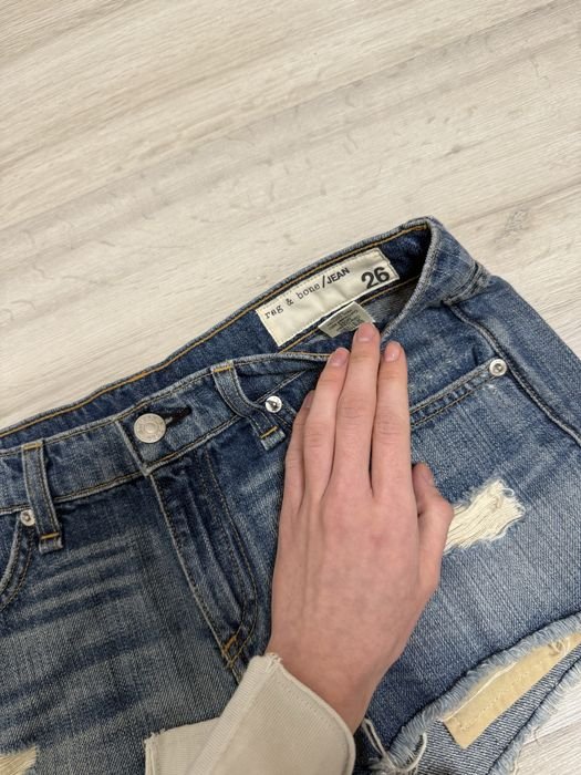 Женские Rag & Bone Шорты Тёмно-синие Джинсовые S