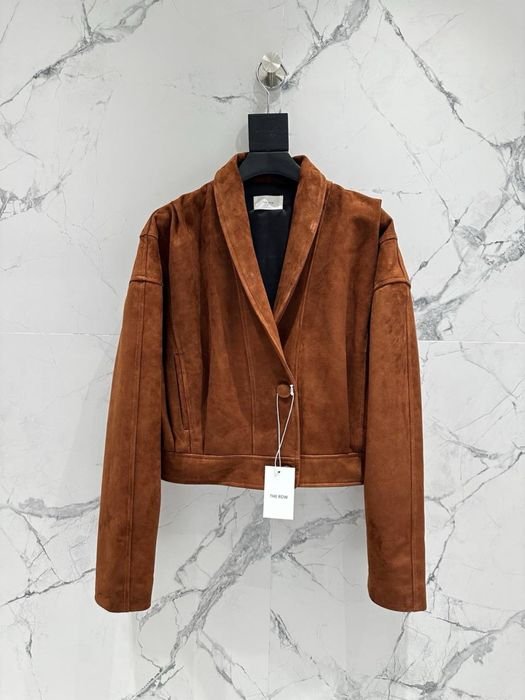 Damen The Row Jacke Braun Wildleder 36