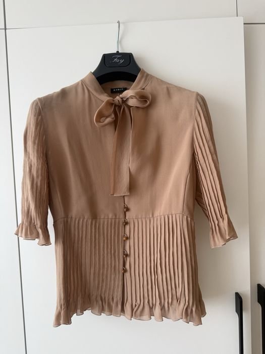 Женская Akris Блузка Коричневая Шелк 36