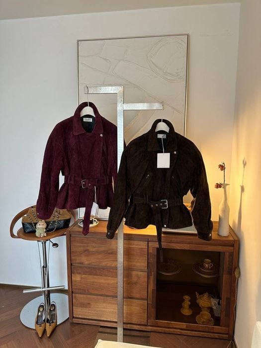 Damen The Row Lederjacke Braun 42