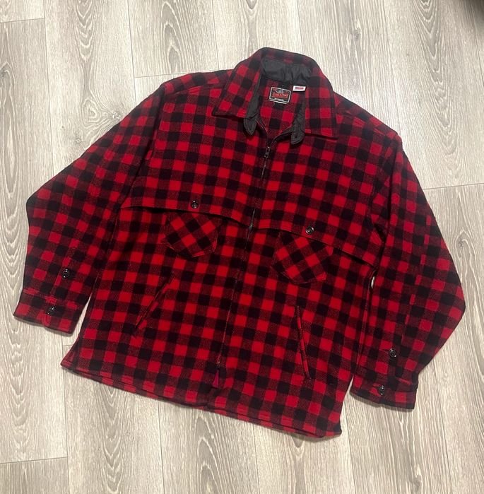 Men Johnson Woolen Mills Jacket Red Wool 40