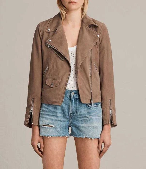 Женская AllSaints Куртка Коричневая Замша