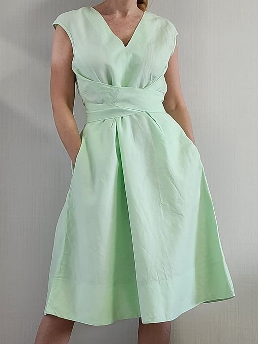 Женское Hobbs Платье Зелёное Льняное 38