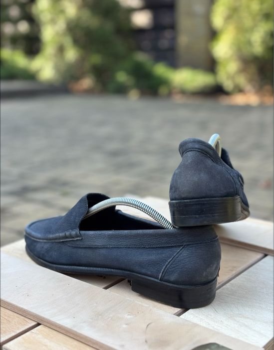Herren Lanvin Slipper Marineblau Nubuk 43.5