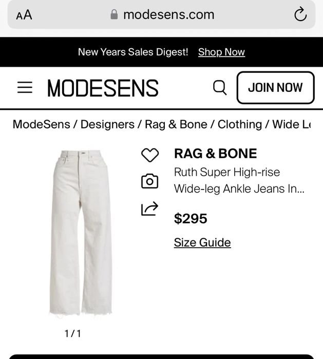 Женские Rag & Bone Джинсы Белые 26