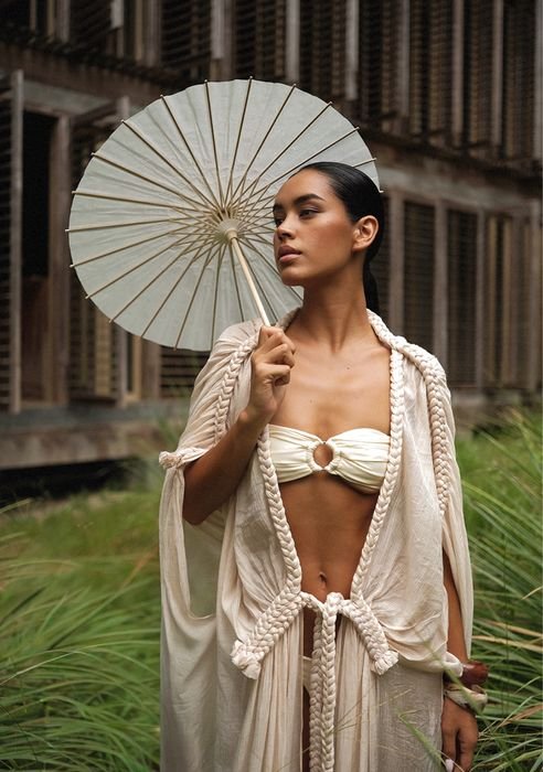 Femme Goddress Robe Beige Chiffon Taille Unique