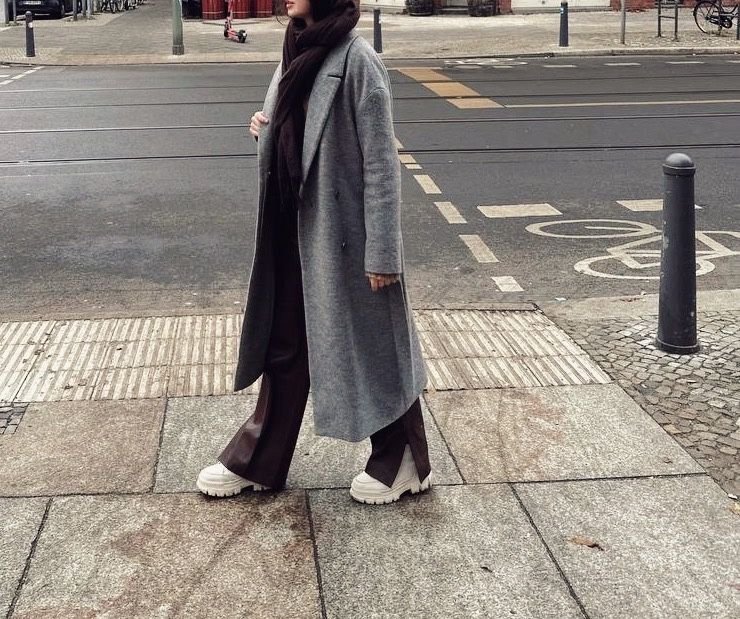 Женское COS Пальто Серое