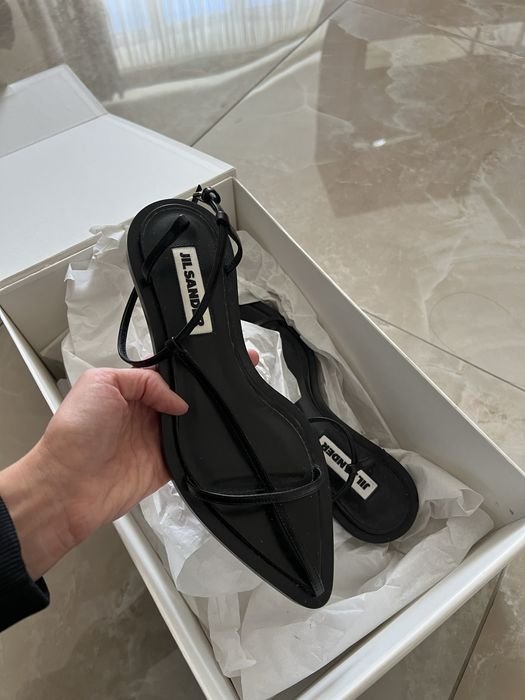 Женские Jil Sander Туфли Чёрные Кожа 36