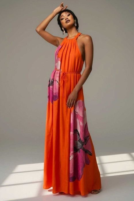 Женское Ted Baker Платье Оранжевый Шифон 40