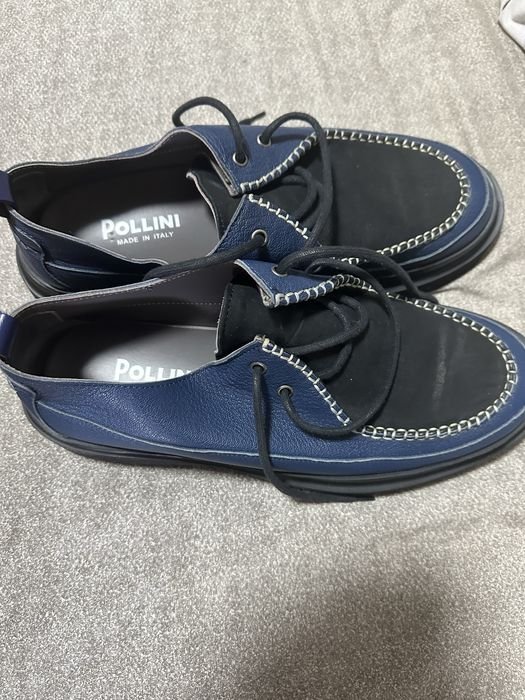 Herren Pollini Stiefel Marineblau Leder 43