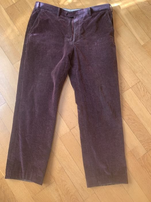 Herren Brioni Hose Burgunder Samt 36-38