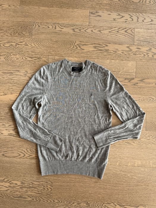 Мужской AllSaints Джемпер Серый Мерино 40