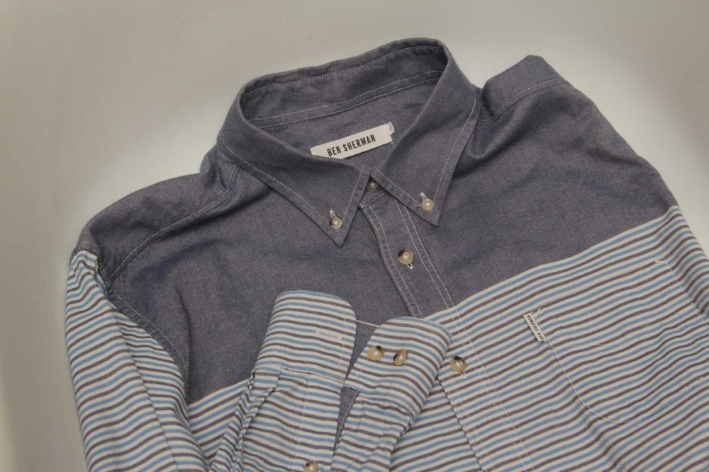 Uomo Ben Sherman Camicia Grigia Cotone