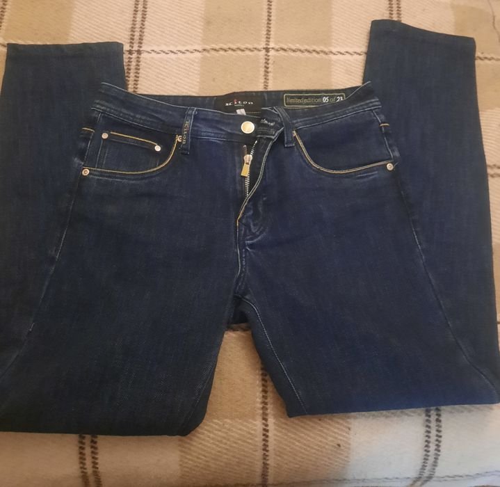 Мужские Kiton Джинсы Тёмно-синий Джинс 32