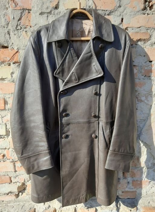 Herren Nonparelli Trenchcoat Braun Leder 42