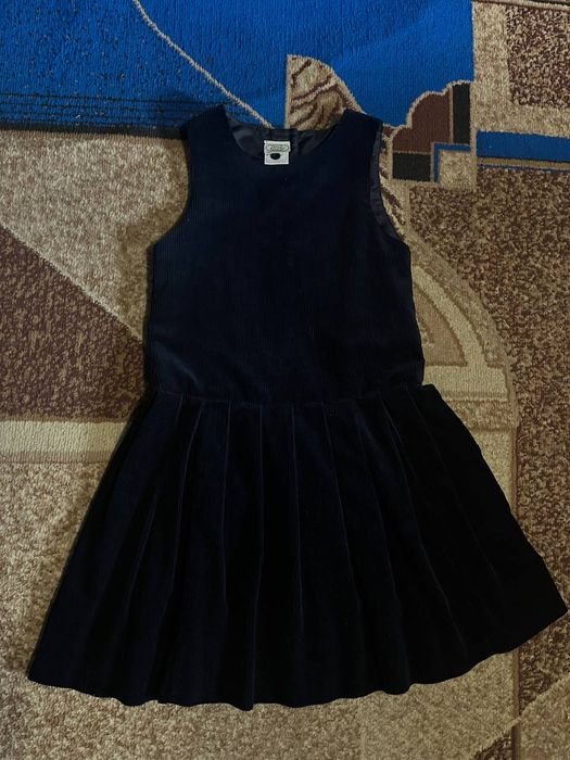 Damen Laura Ashley Kleid Marineblau Samt 38