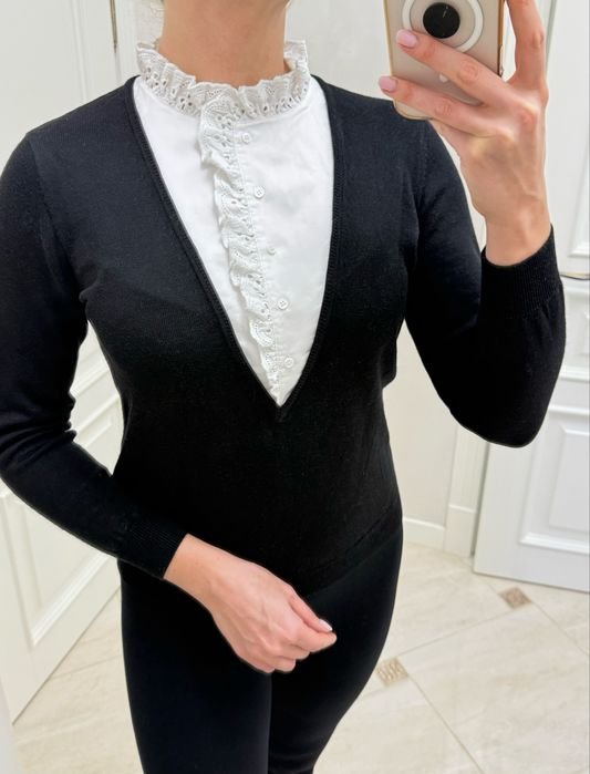 Damen Claudie Pierlot Pullover Schwarz Wolle 36