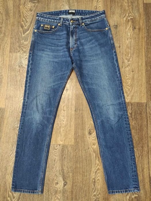 Мужские Versace Джинсы Тёмно-синие Бавовна 32