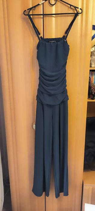 Женский Комбинезон Тёмно-синий Полиэстер 34