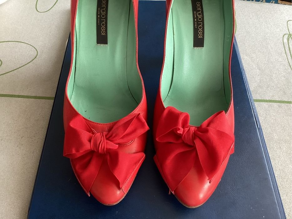 Женские Sergio Rossi Туфли Красные Кожа 37