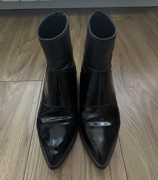 Femme Maison Margiela MM6 Bottines Noires Cuir