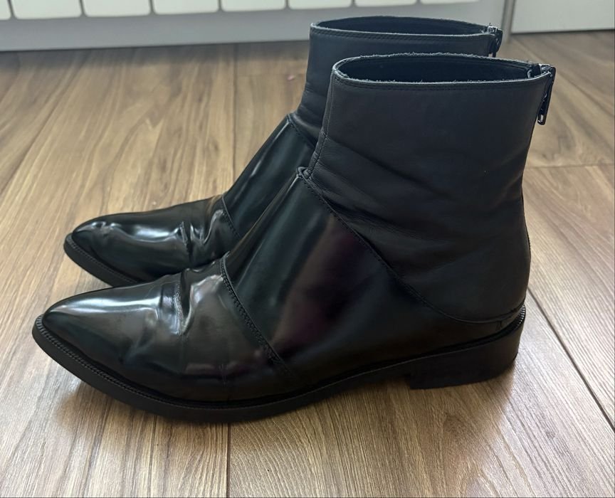 Femme Maison Margiela MM6 Bottines Noires Cuir