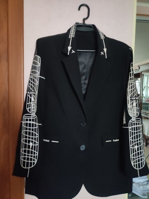 Women Oversized Blazer Black Other Material 40
