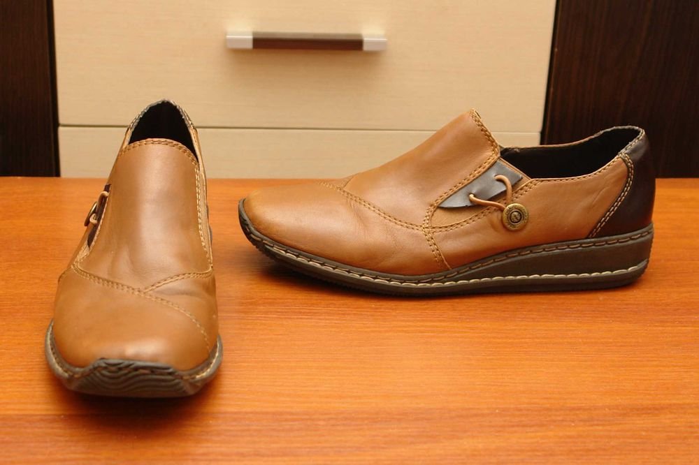 Женские Rieker Туфли Чёрные Кожа 40