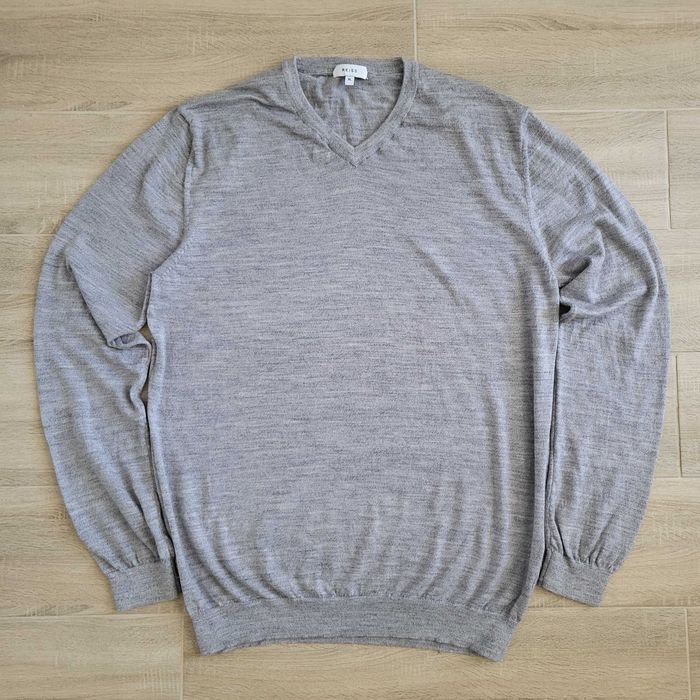 Men Reiss Sweater Grey Wool 42