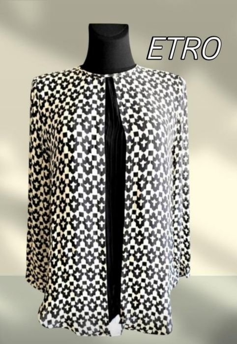 Женская Etro Рубашка Чёрный Шёлк 38