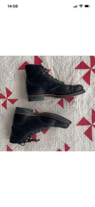 Men Red Wing Boots Black Leather 39