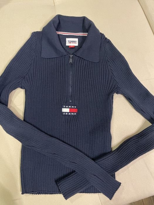 Femme Tommy Jeans Sweat Zippé Marine 34