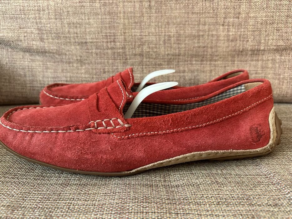 Женские Clarks Мокасины Красные Кожа 41