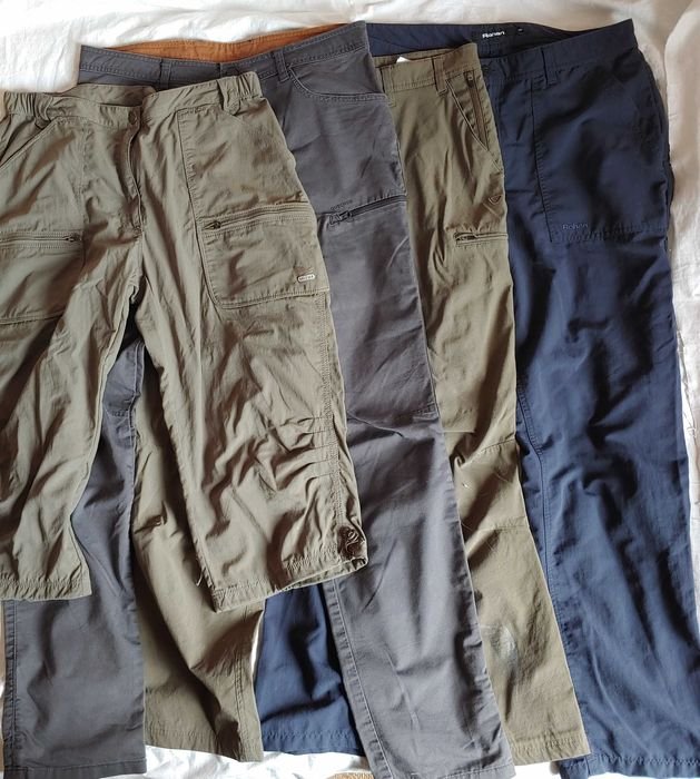 Men Trousers Grey W34, Khaki W36, Dark Blue W36R