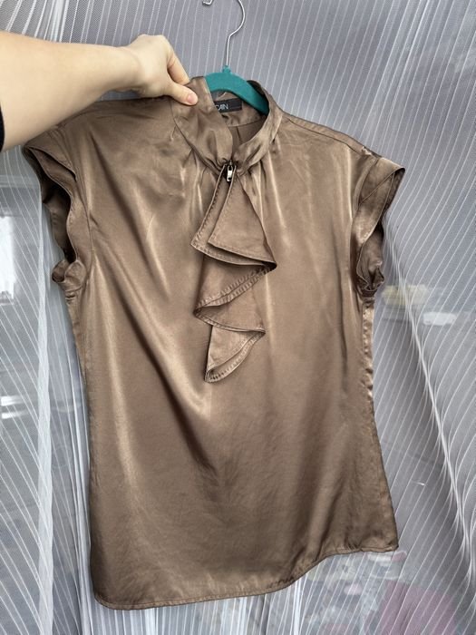 Женская Marc Cain Блуза Коричневая Шелк