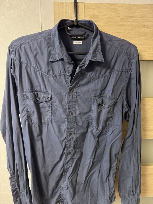 Herren Dolce Gabbana Hemd Marineblau Baumwolle XL