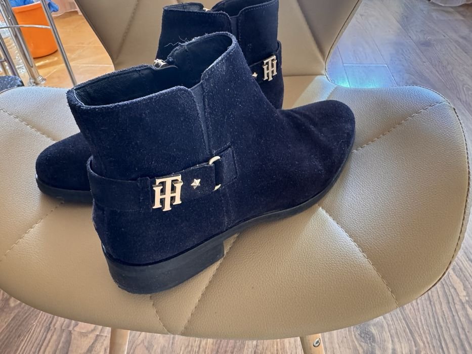 Donna Tommy Hilfiger Stivali Blu Navy Camoscio 40